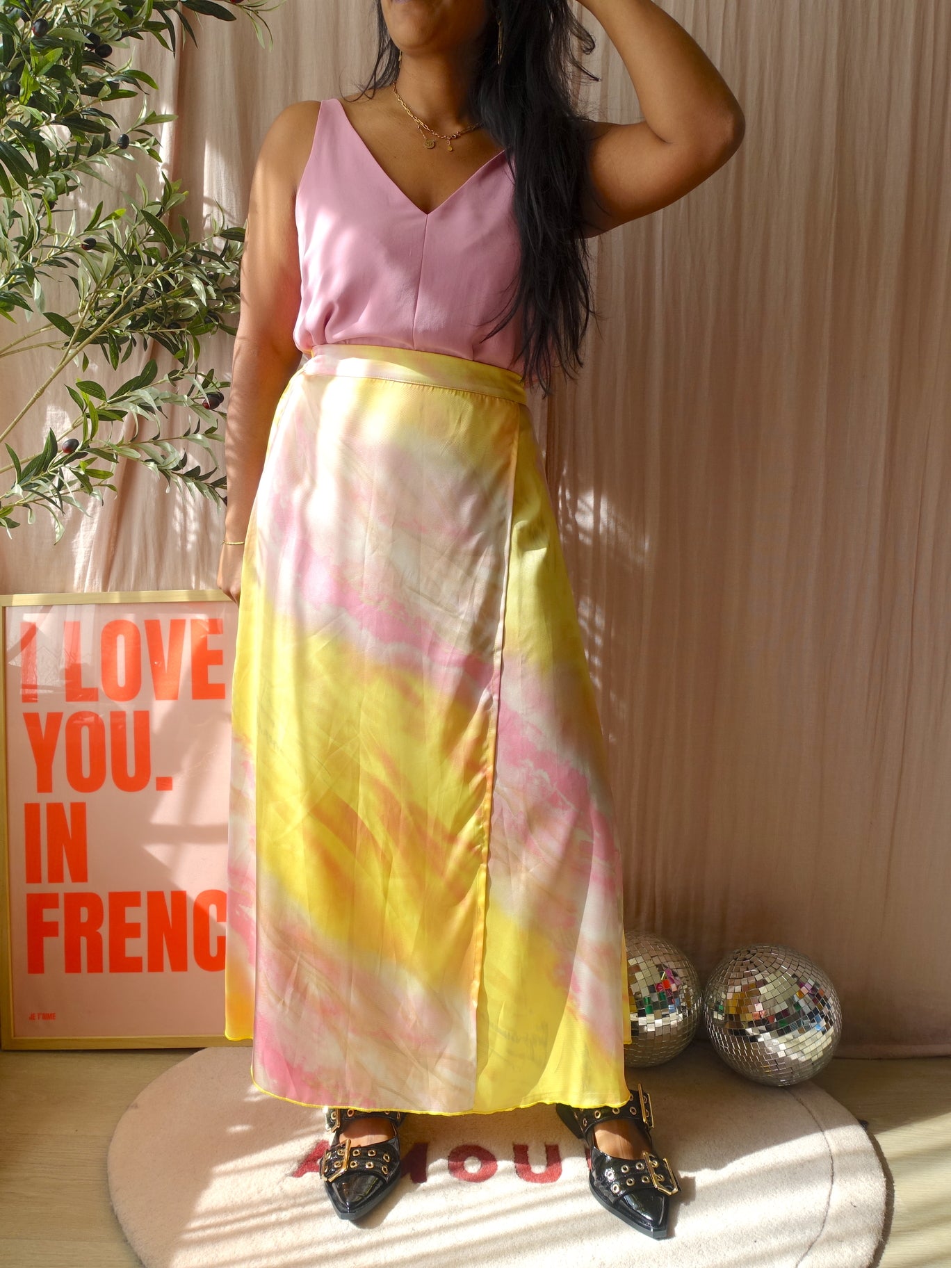 Co'Couture satin marble print rok