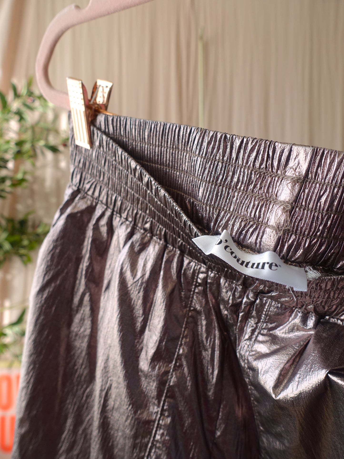 Co'couture trice metal tech pant bronze