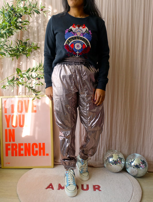 Co'couture trice metal tech pant bronze