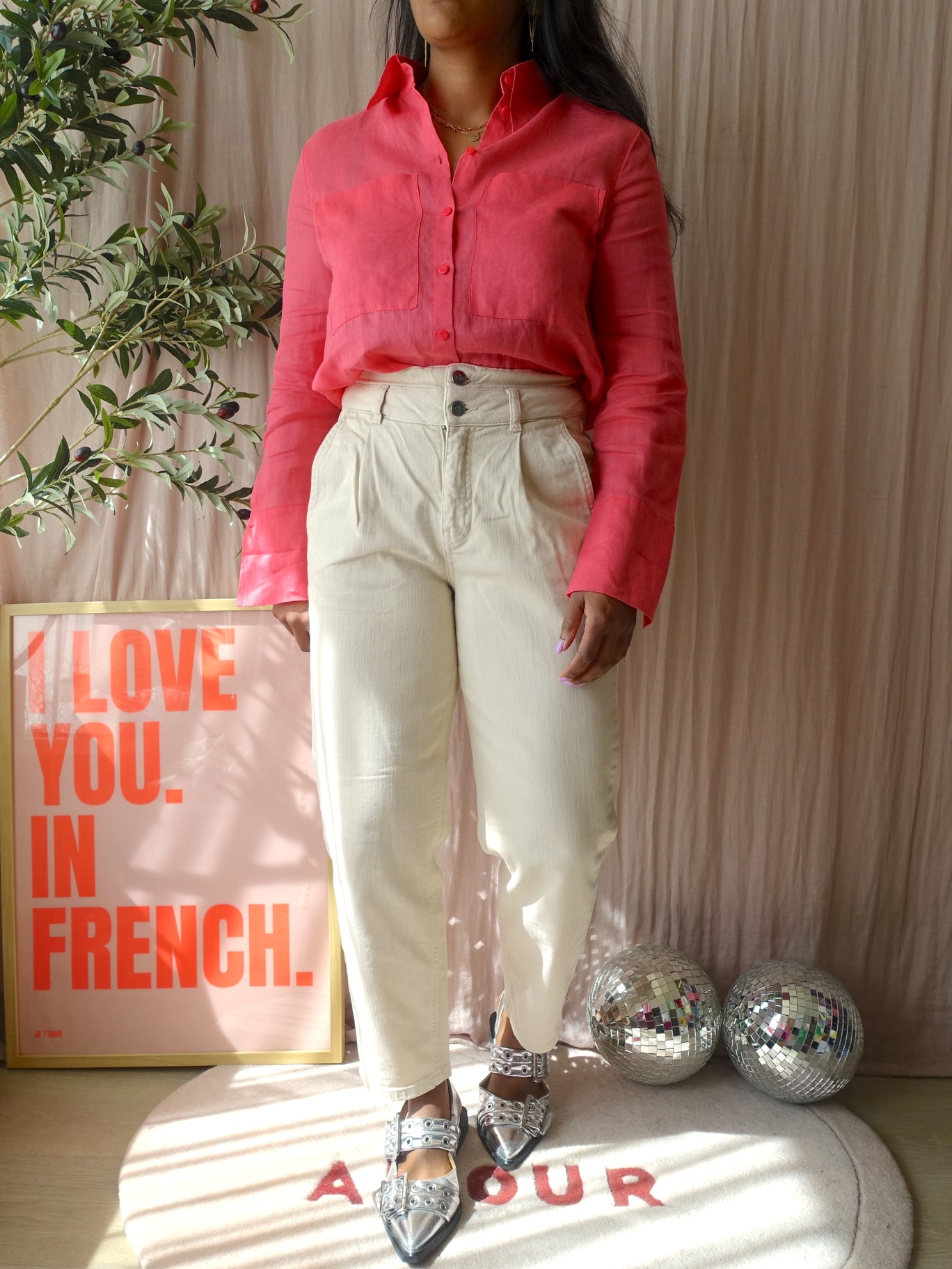 Luisa Cerano ramie shirt calypso coral