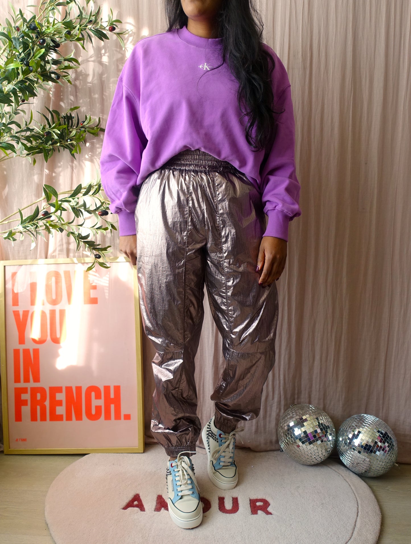 Co'couture trice metal tech pant bronze