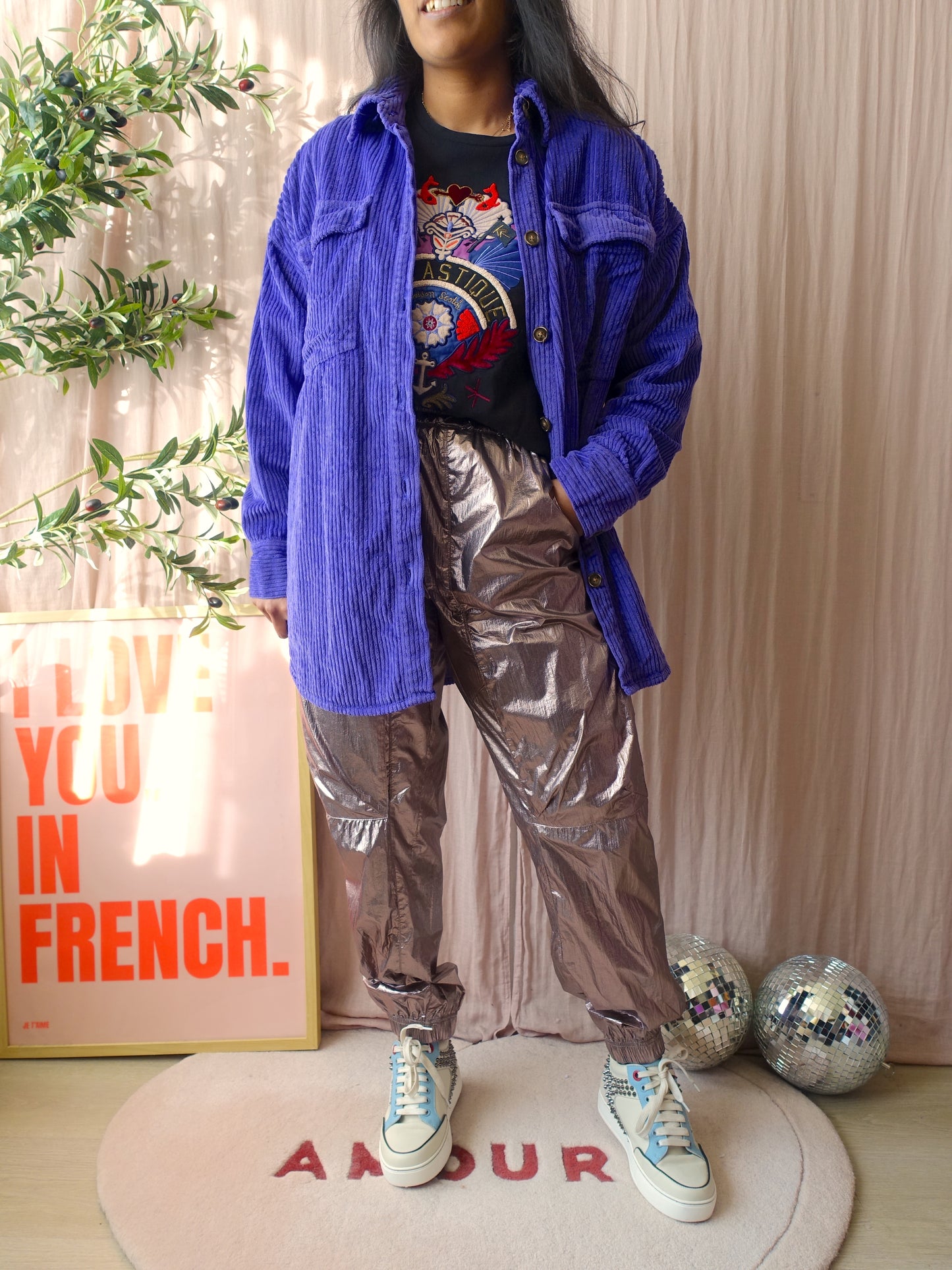 Co'couture trice metal tech pant bronze