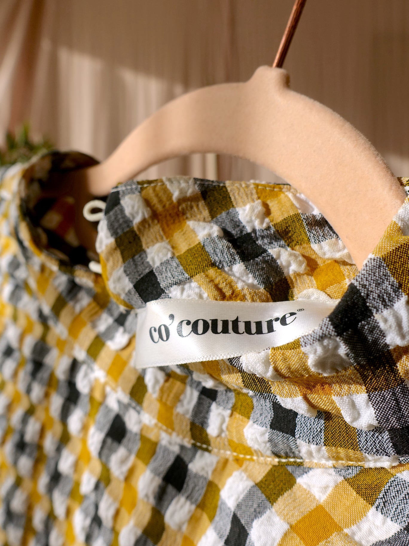 Co'couture seersucker checkered top charlotte