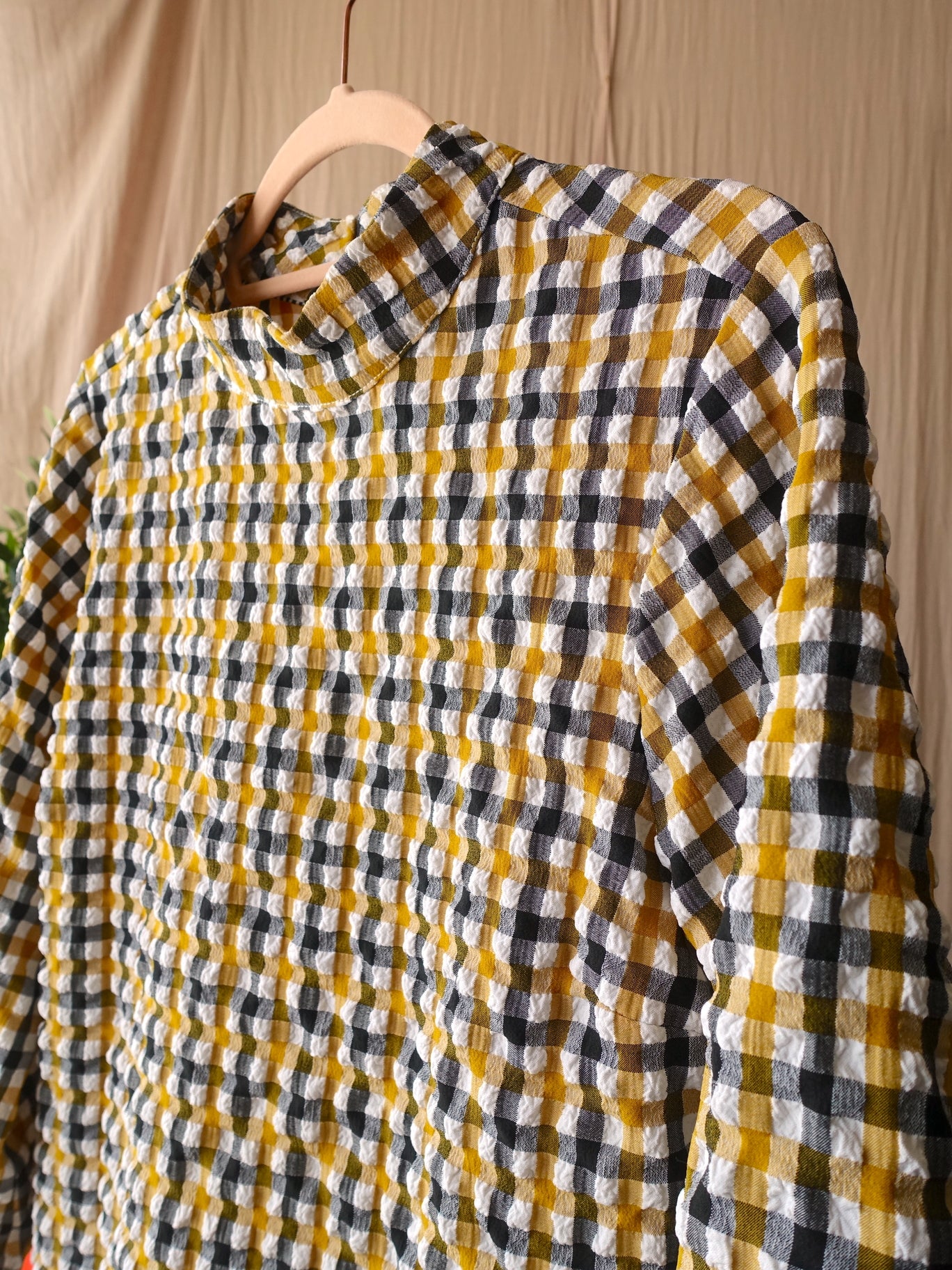 Co'couture seersucker checkered top charlotte