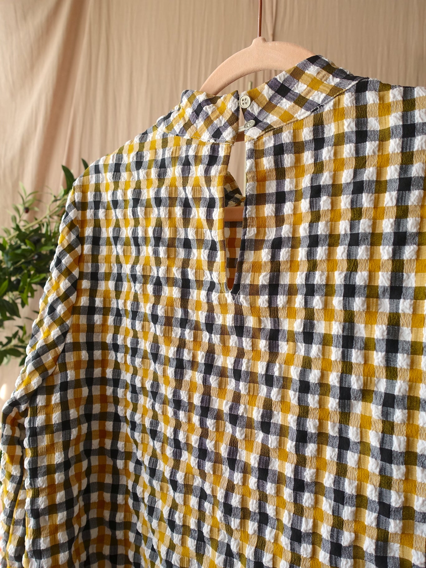 Co'couture seersucker checkered top charlotte