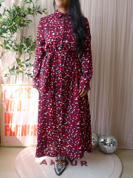 Colourful Rebel leopard maxi jurk bordeaux