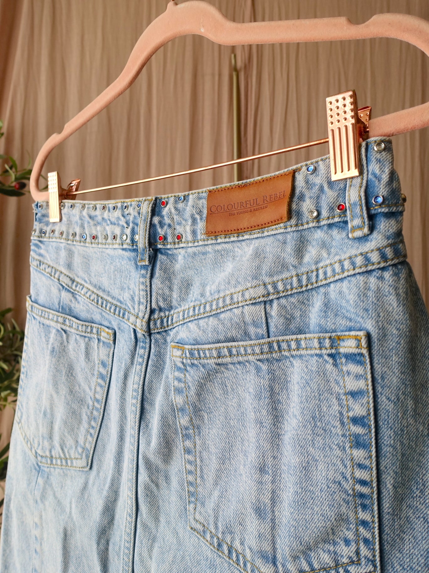 Colourful Rebel high waist non stretch denim rok