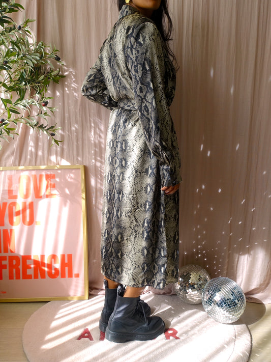 Copenhagen Muse belted satin jurk army