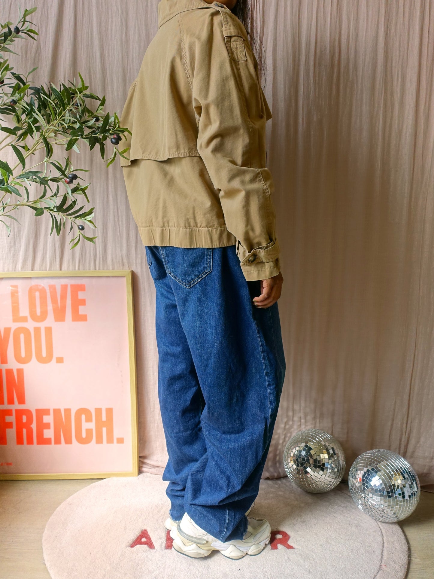 Cotton Club short trenchcoat camel beige