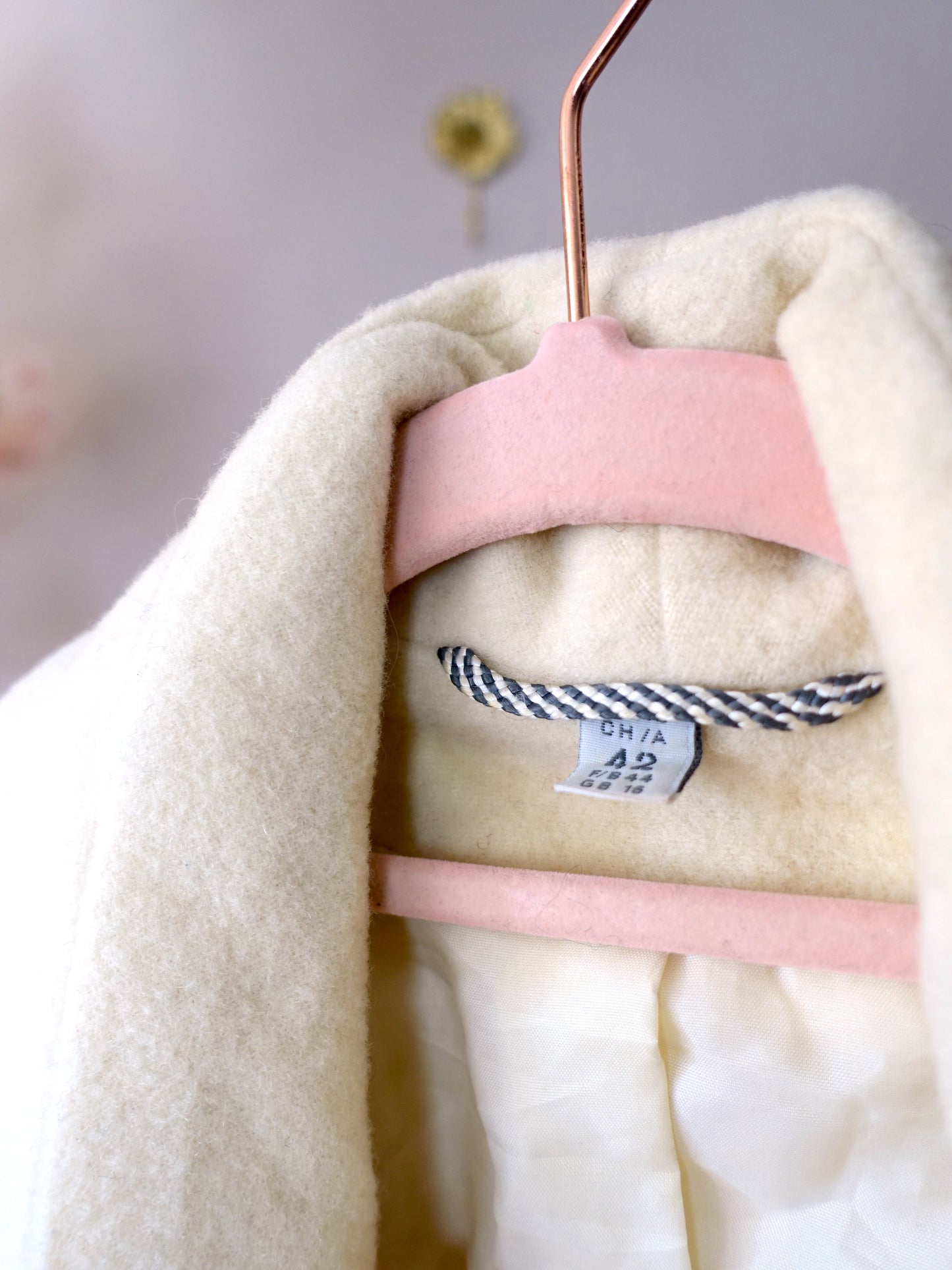 Vintage oversized wool blazercoat creme