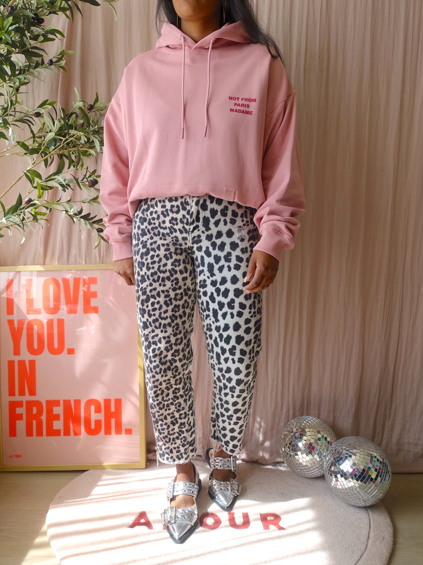 Heren - Drôle de Monsieur NFPM slogan hoodie peony