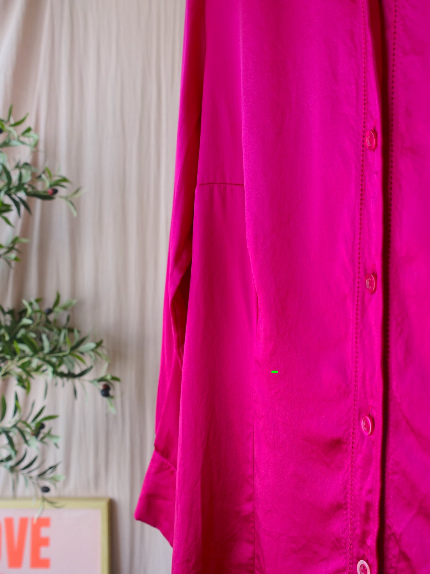Vintage Marcona 100% silk shirt magenta