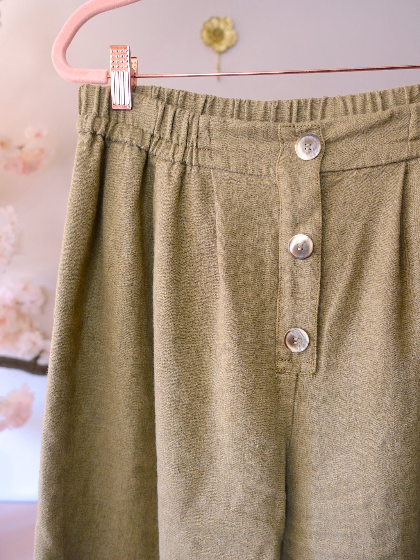 forte_forte linnen tapered trousers beige