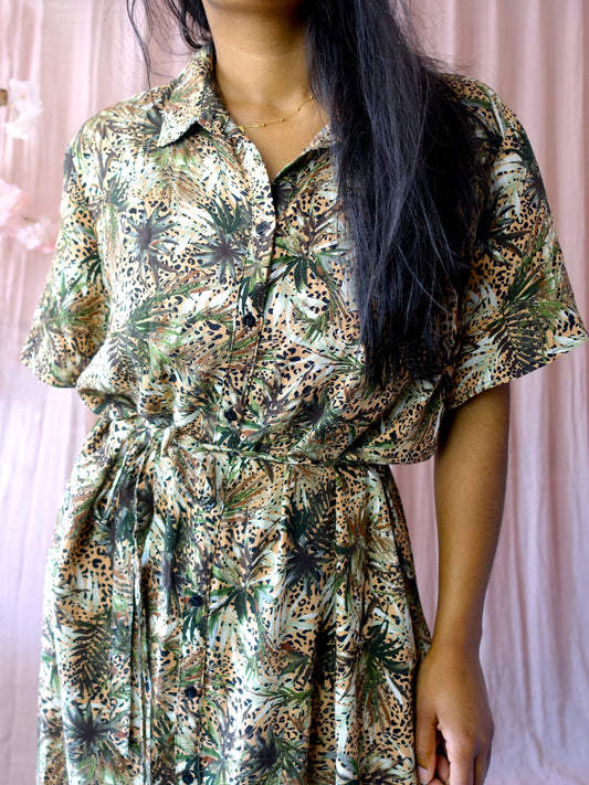 Andco Woman maxi jungle print jurk
