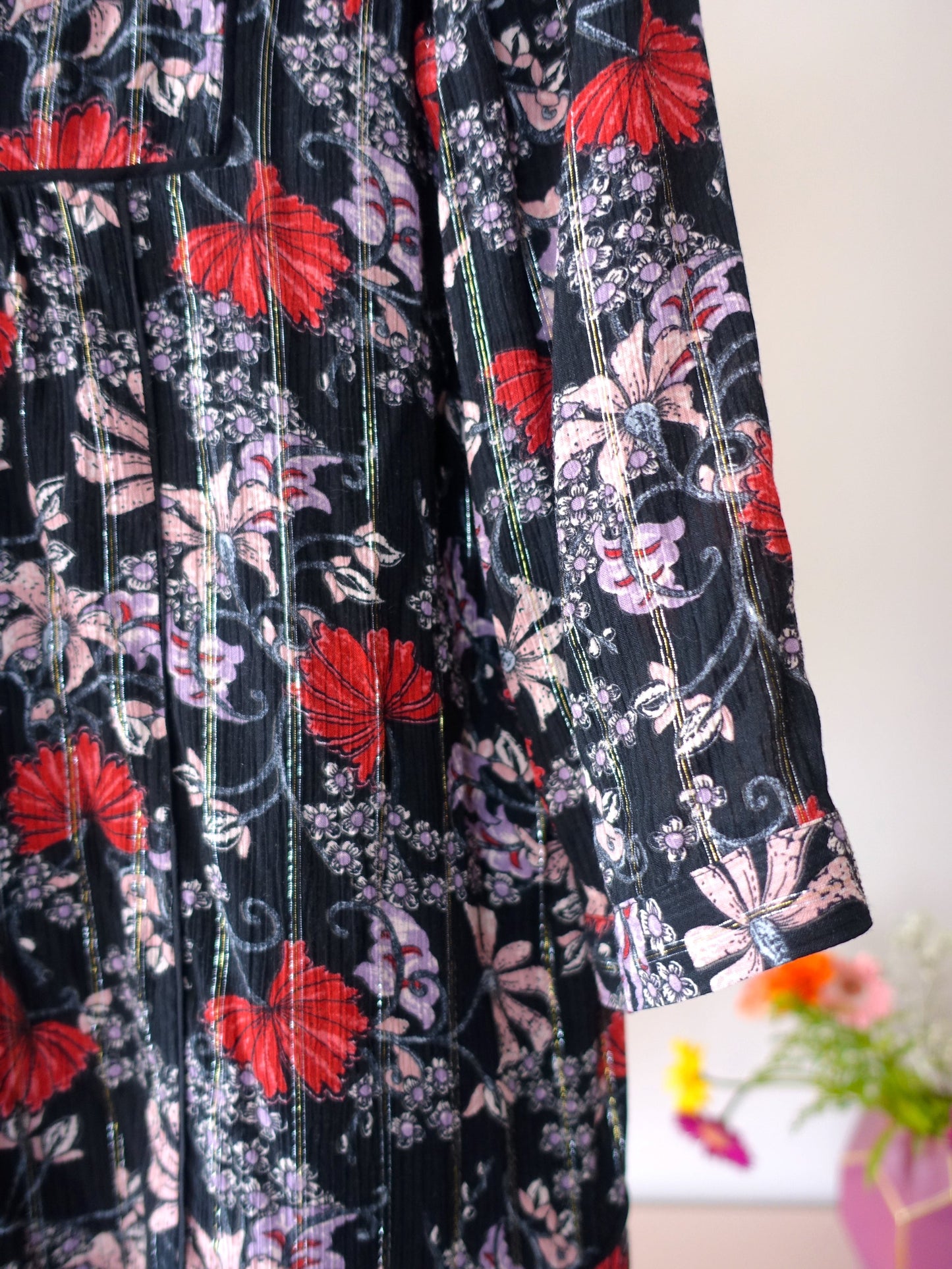 Ba&sh eve floral viscose lurex jurk