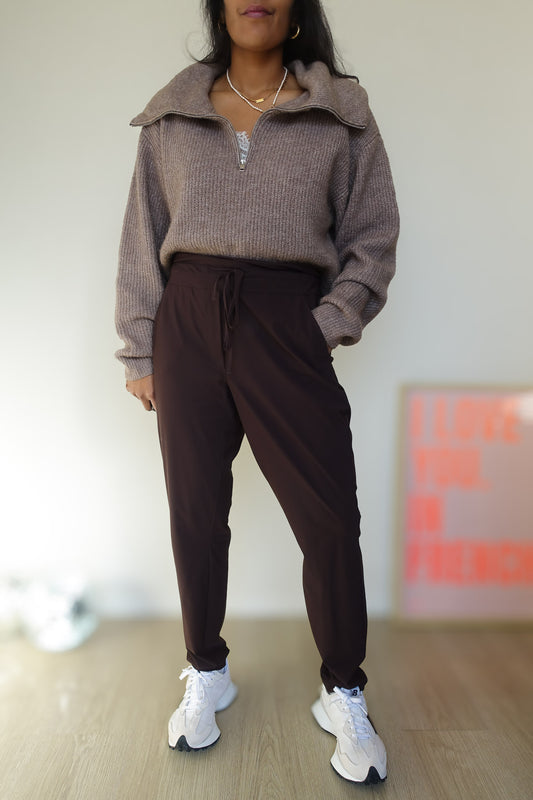 Expresso travel quality pants dark chocolate brown