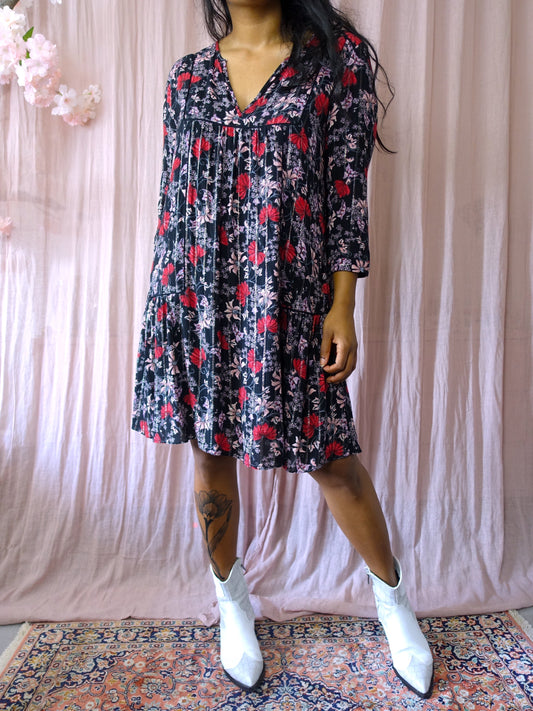 Ba&sh eve floral viscose lurex jurk