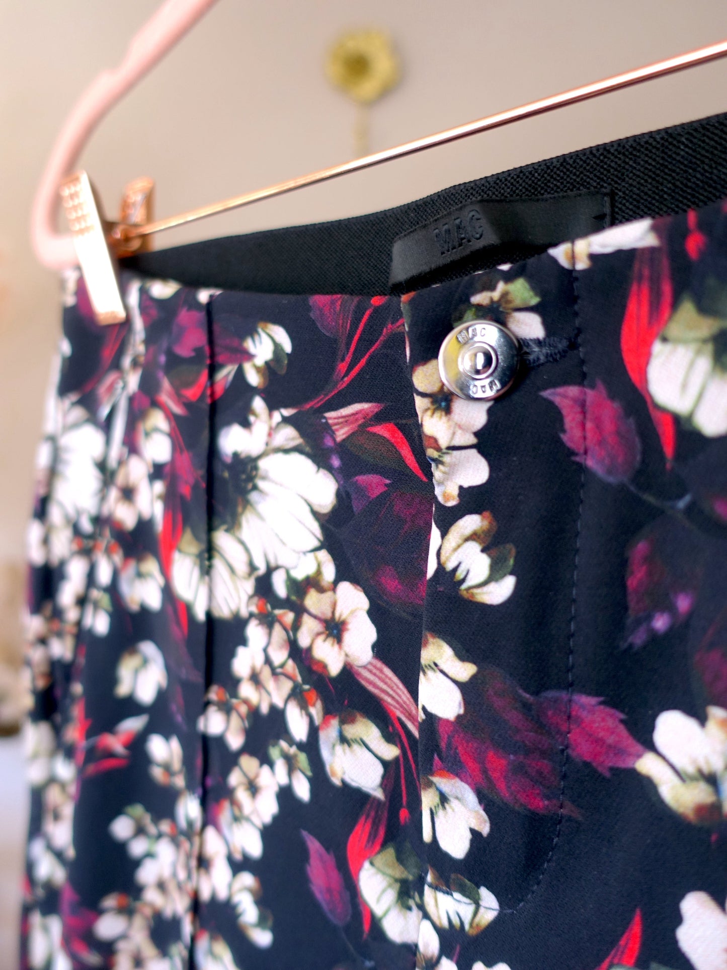 MAC anna zip floral stretch pantalon