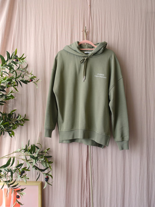 Closed relaxed fit hoodie dried basil