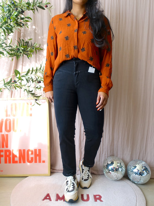 Closed pedal pusher heritage high stretch jeans