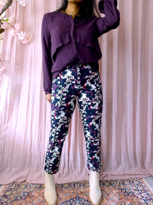 MAC anna zip floral stretch pantalon