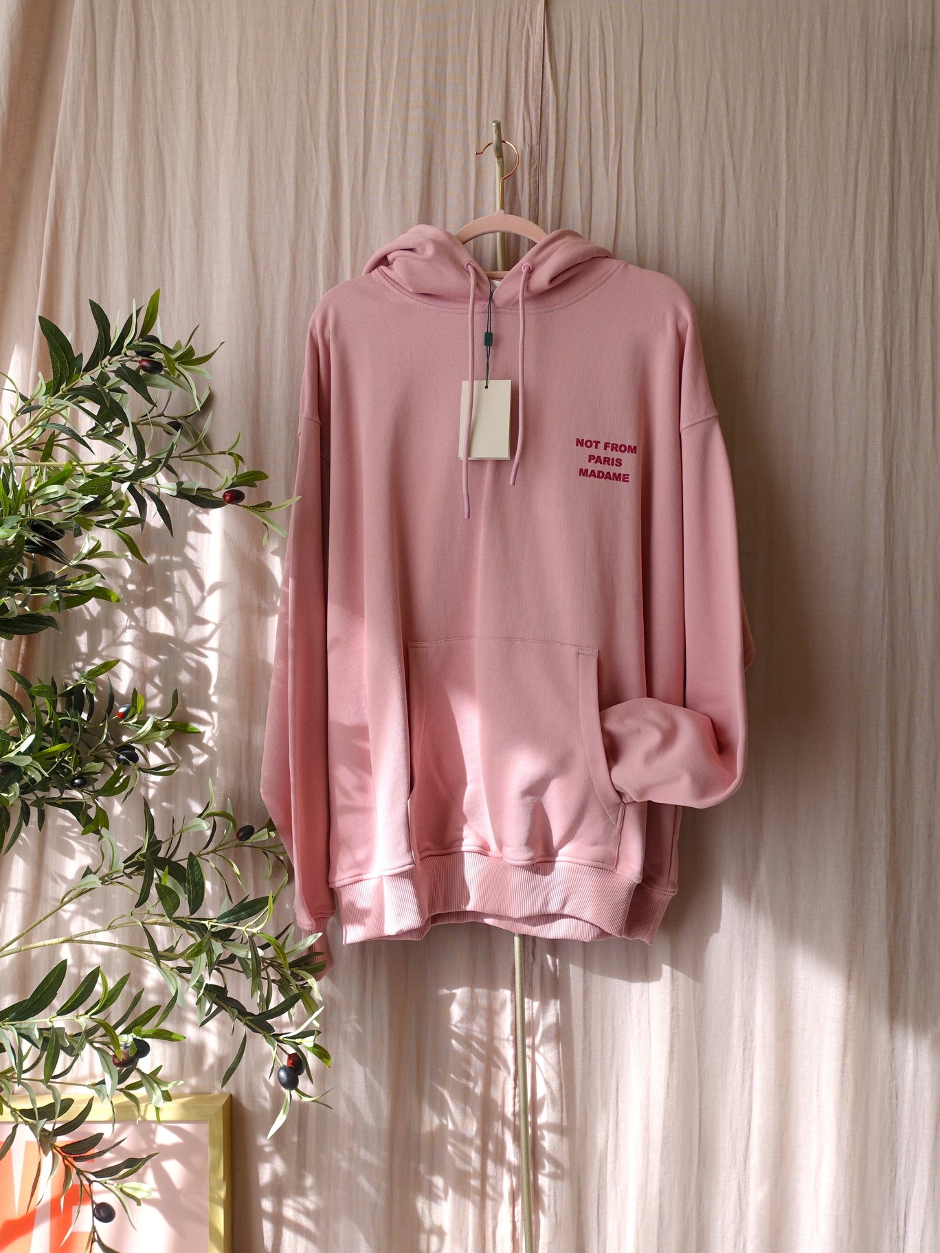 Heren - Drôle de Monsieur NFPM slogan hoodie peony