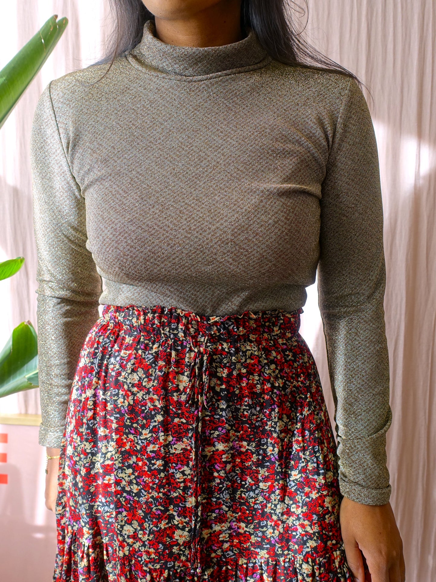 SET high rise viscose floral rok