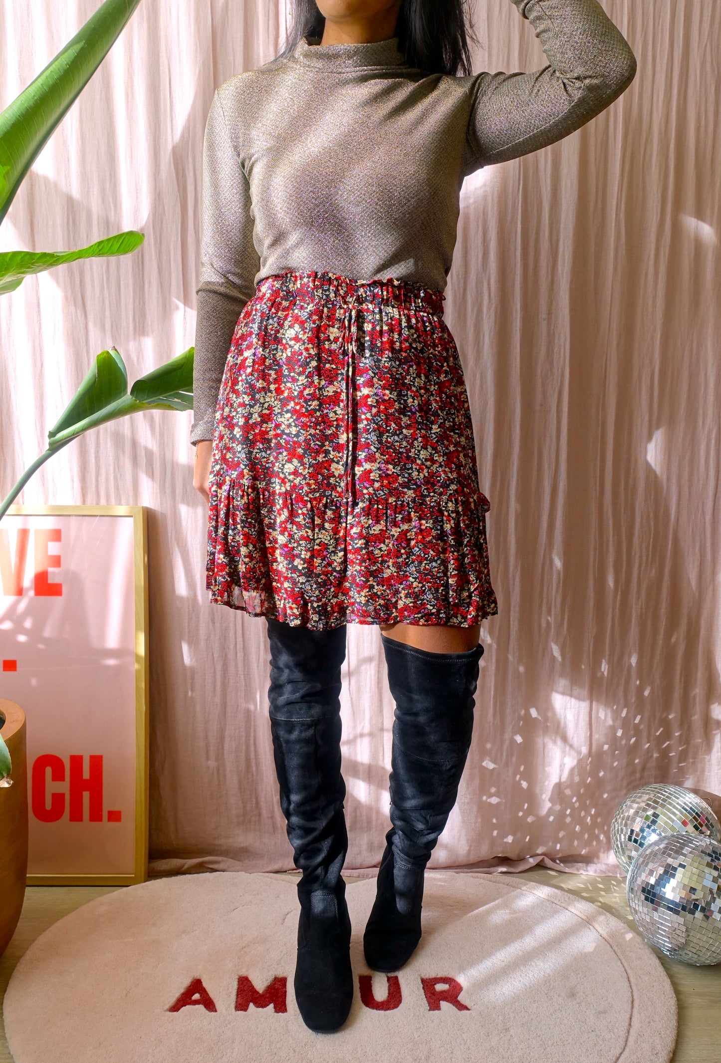 Dante6 printed lurex top