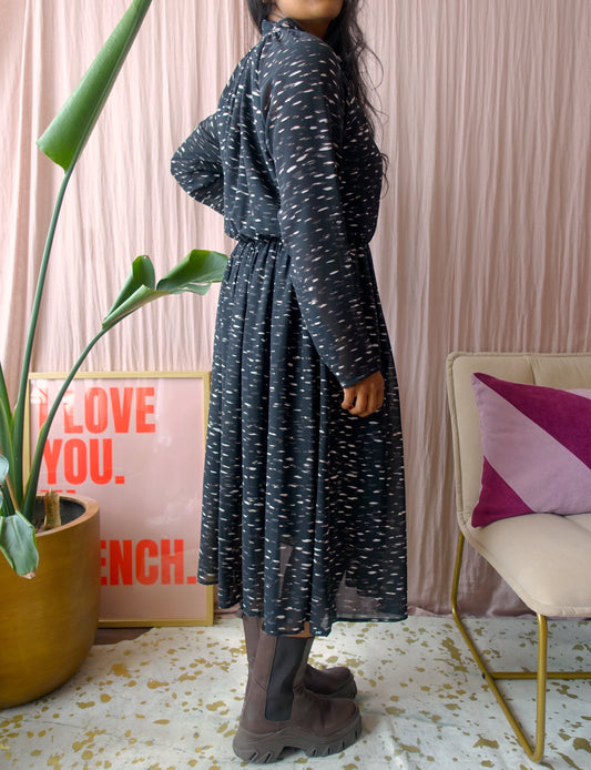 Denham midi jurk graphite