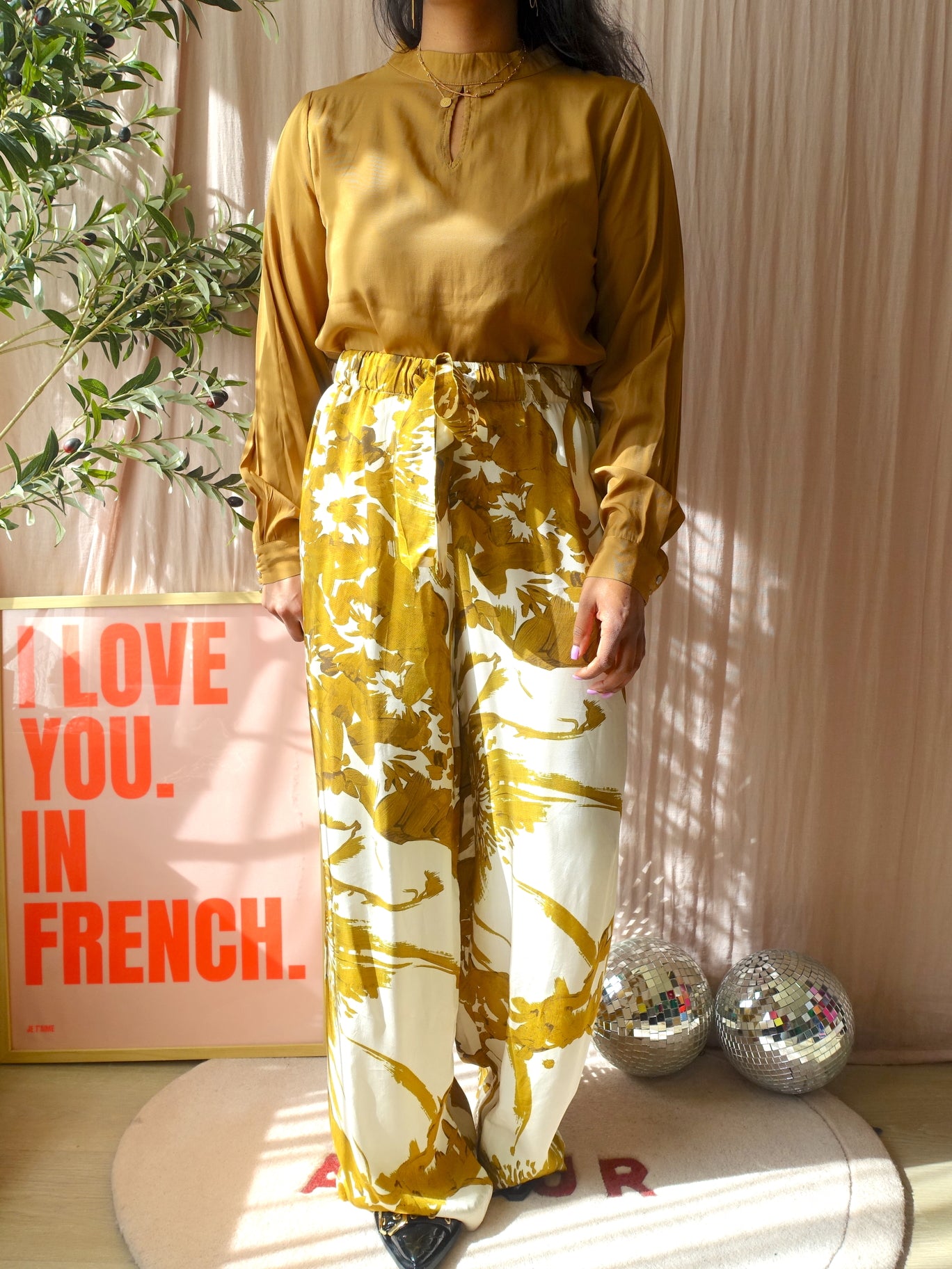 Denim Hunter top tessa golden yellow