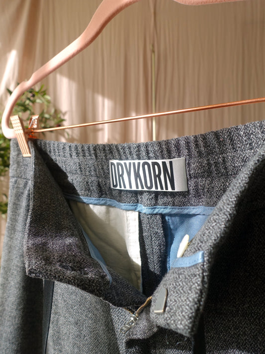 Drykorn high waist cropped pants platinum grey melange