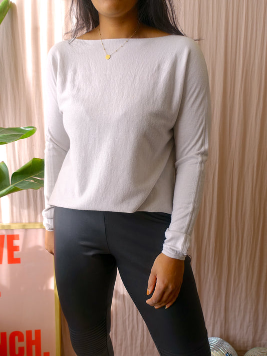 Drykorn cashmere & silk fine knit light grey