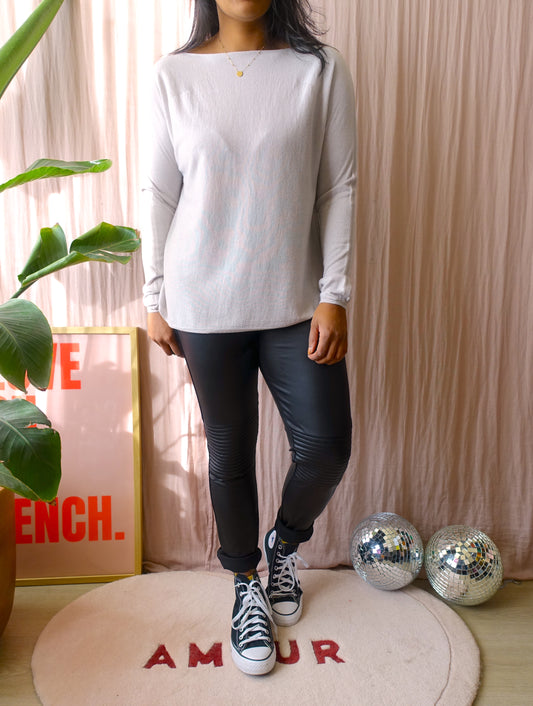 Drykorn cashmere & silk fine knit light grey