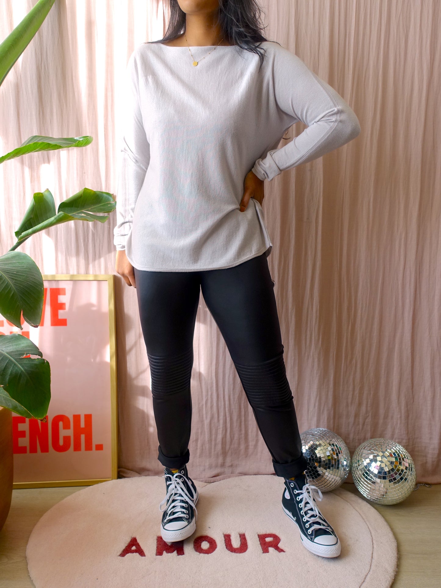 Drykorn cashmere & silk fine knit light grey