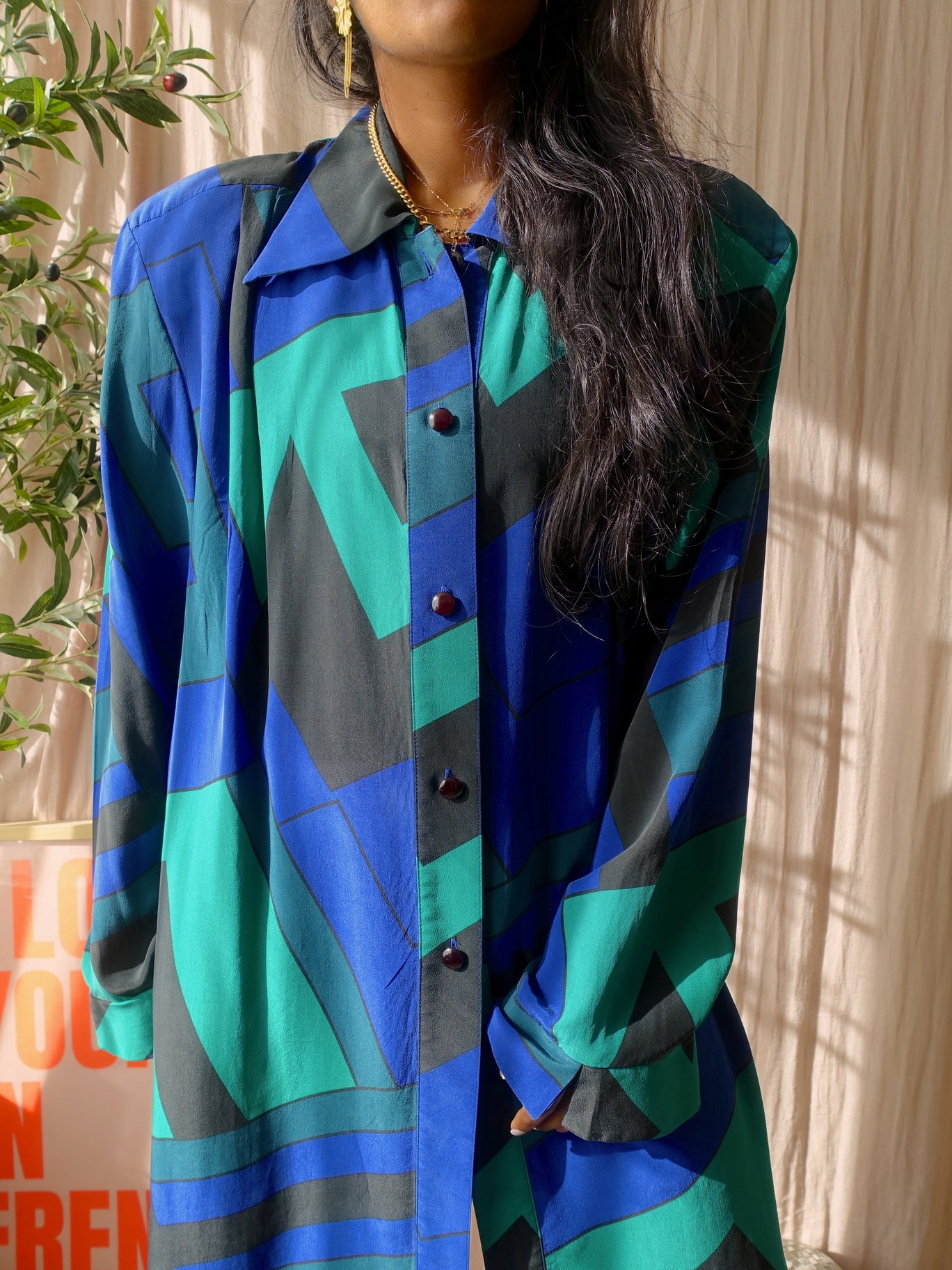 Vintage Edgar Vos Boutique 100% silk shirt