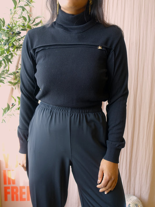 Elisabetta Franchi knitted col pullover zwart