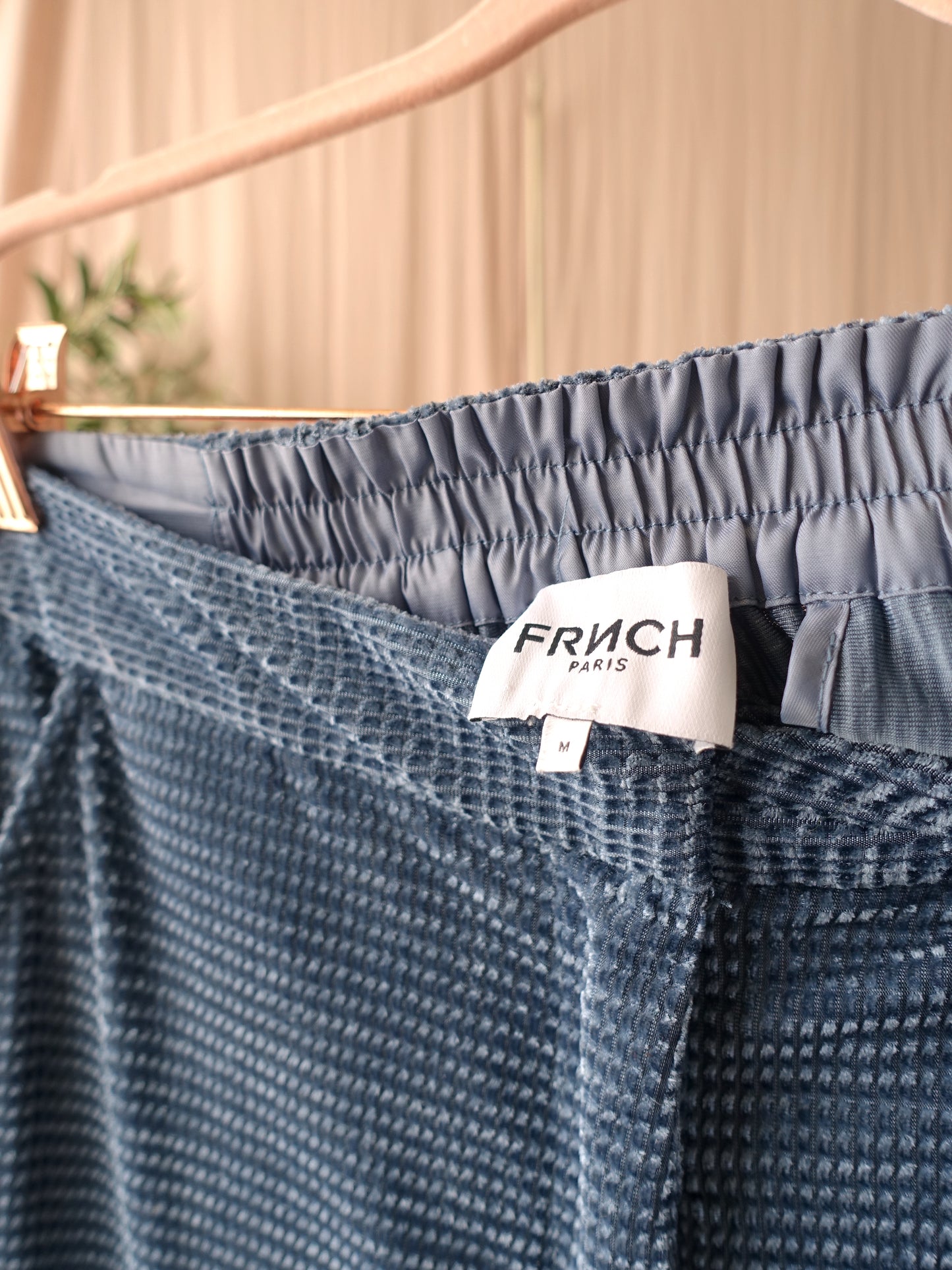 FRNCH velvet rib wide leg old blue