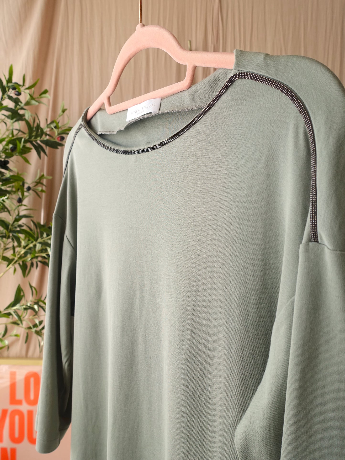 Fabiana Filippi jersey stretch jurk sage green