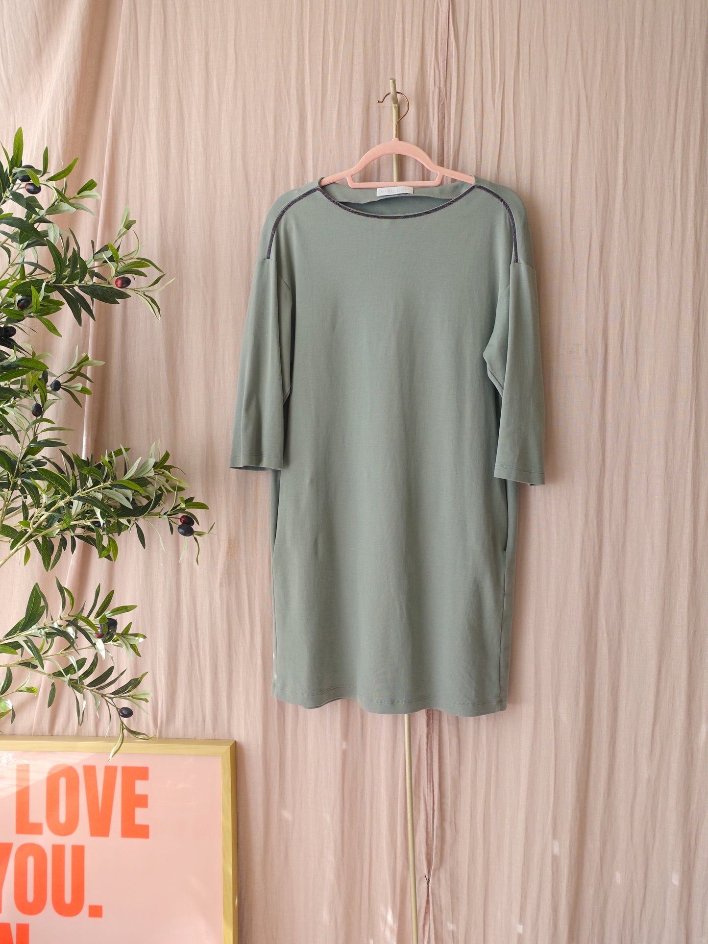 Fabiana Filippi jersey stretch jurk sage green