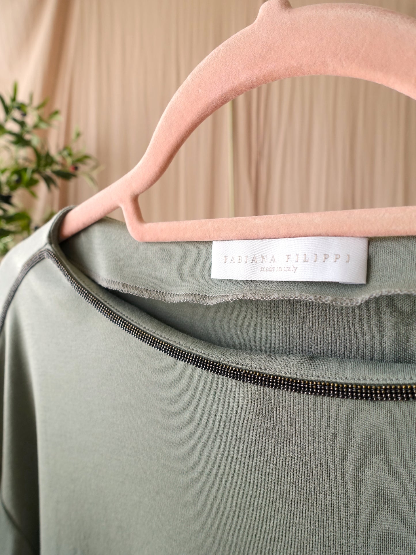 Fabiana Filippi jersey stretch jurk sage green