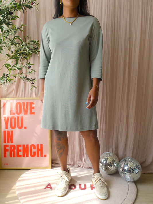 Fabiana Filippi jersey stretch jurk sage green