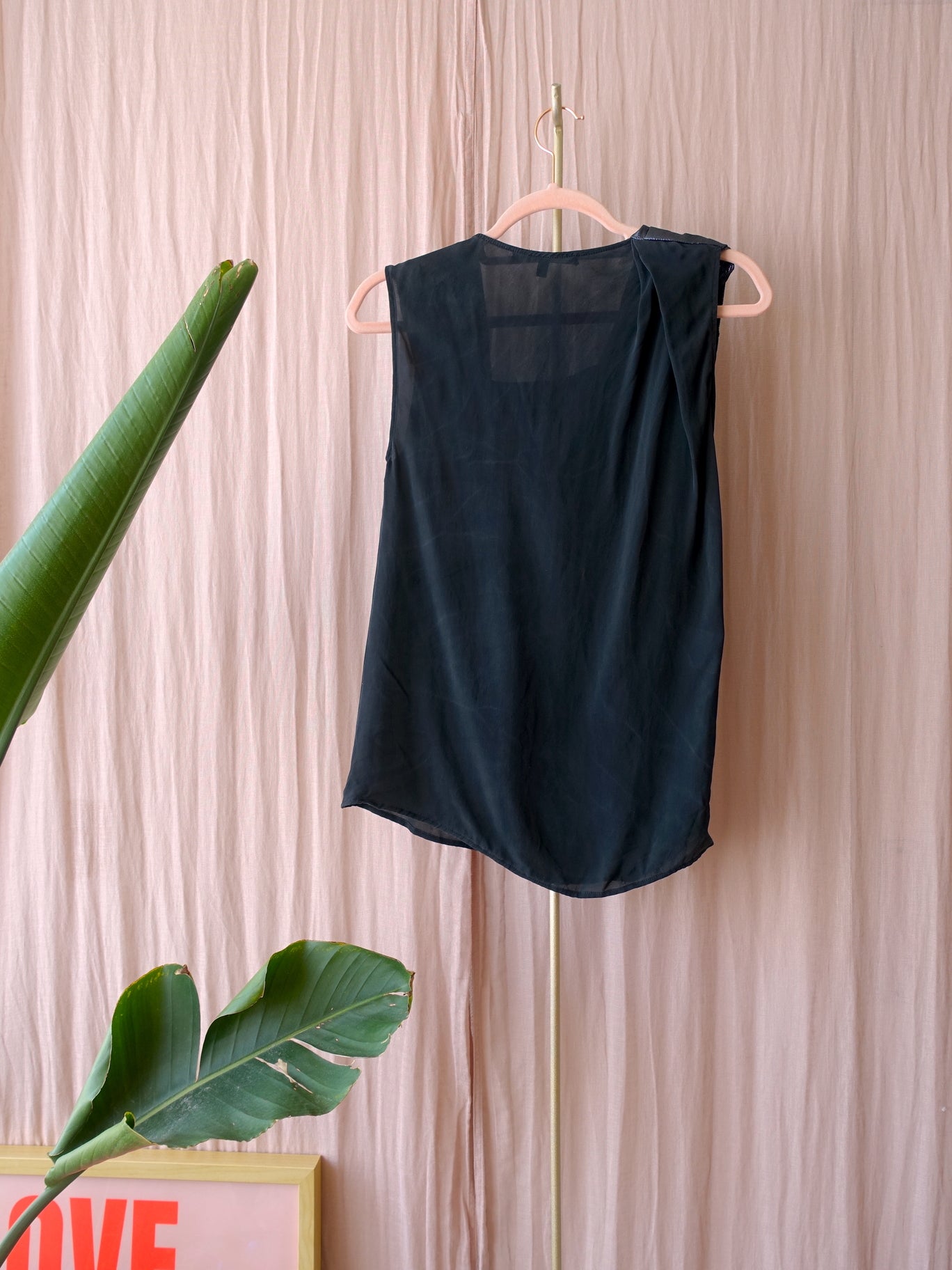 Gucci silk asymmetric waterfall top zwart