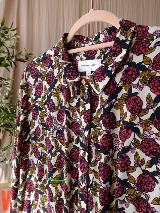 Fabienne Chapot viscose frida bow jurk very berry