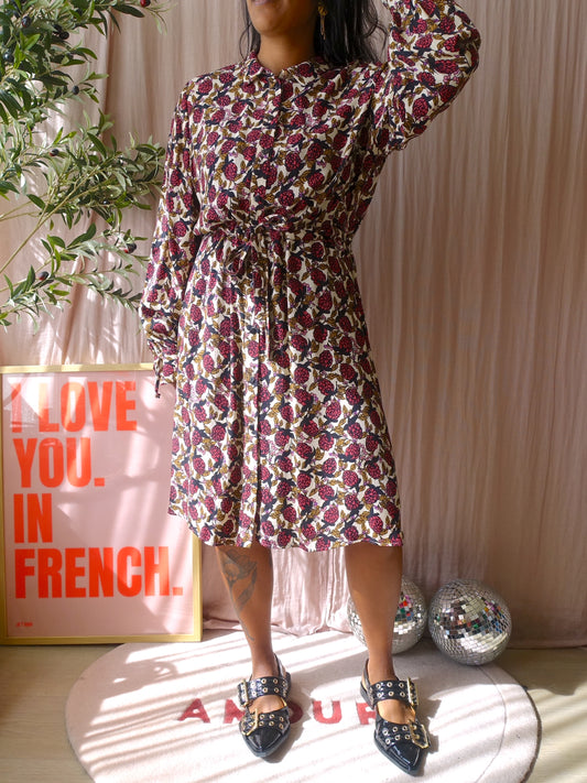 Fabienne Chapot viscose frida bow jurk very berry