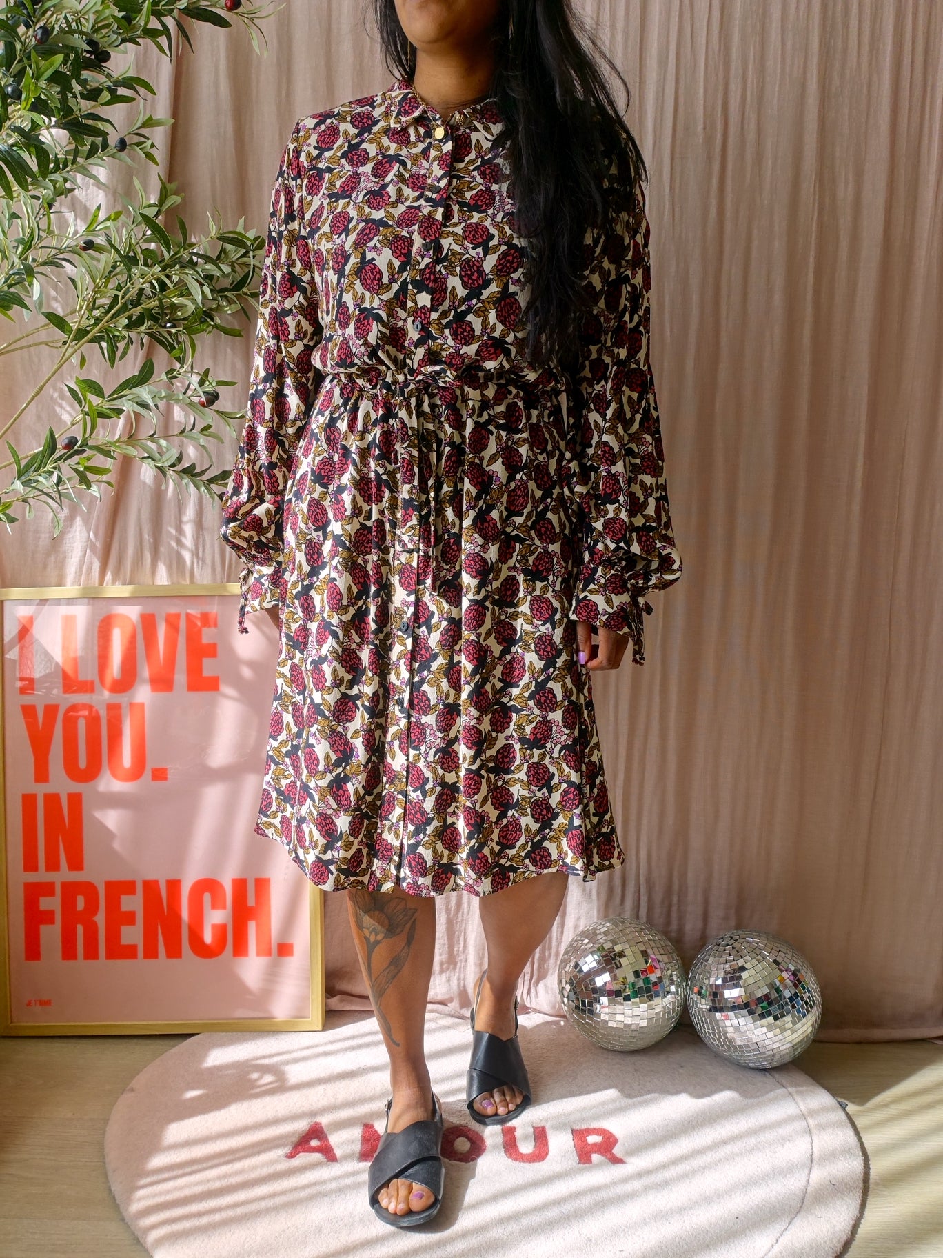 Fabienne Chapot viscose frida bow jurk very berry
