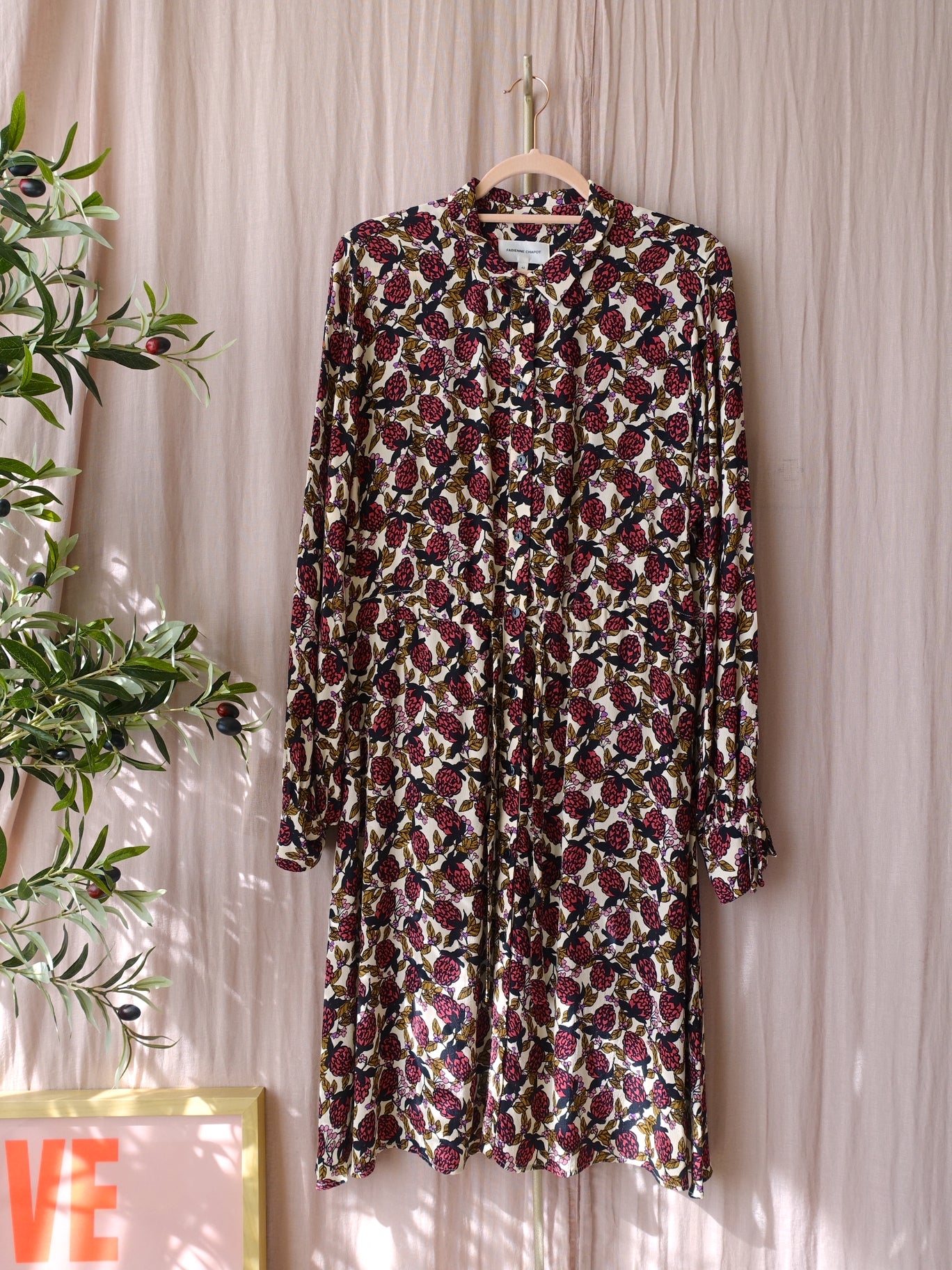 Fabienne Chapot viscose frida bow jurk very berry