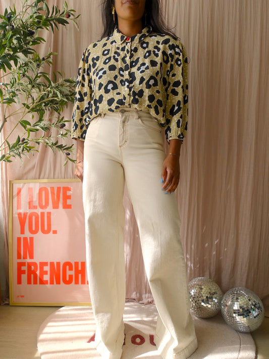 Fabienne Chapot gina leopard blouse latte