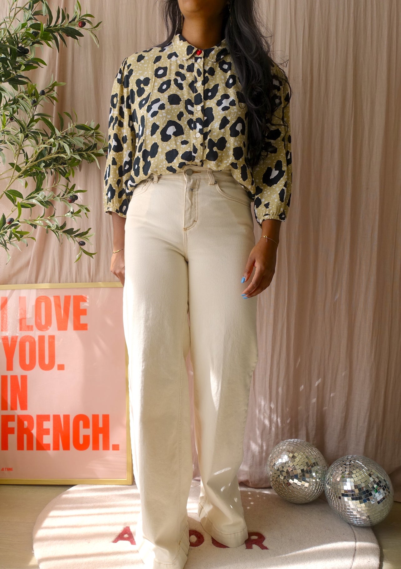 Fabienne Chapot gina leopard blouse latte