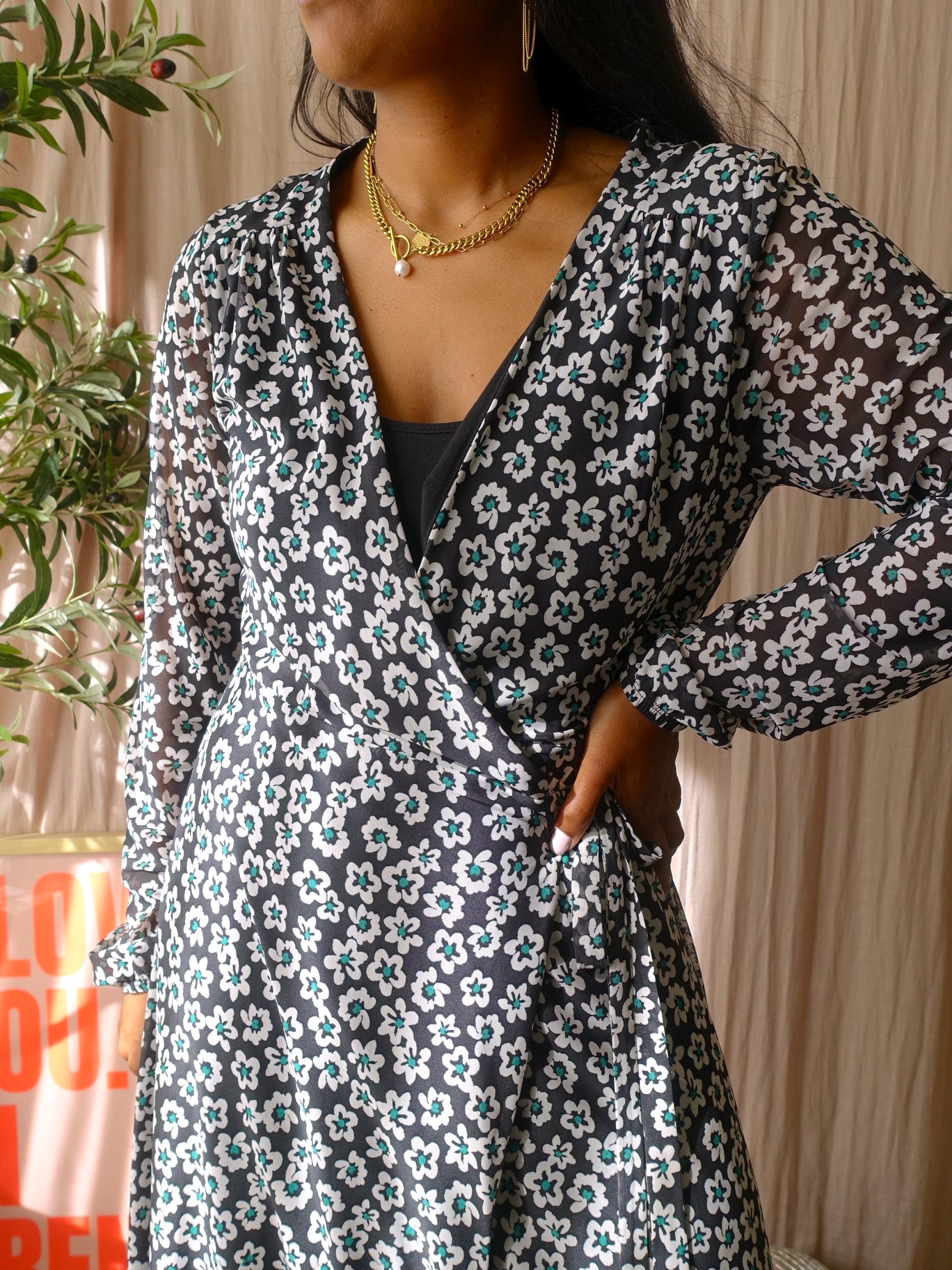 Fabienne Chapot natasja frill mesh jurk