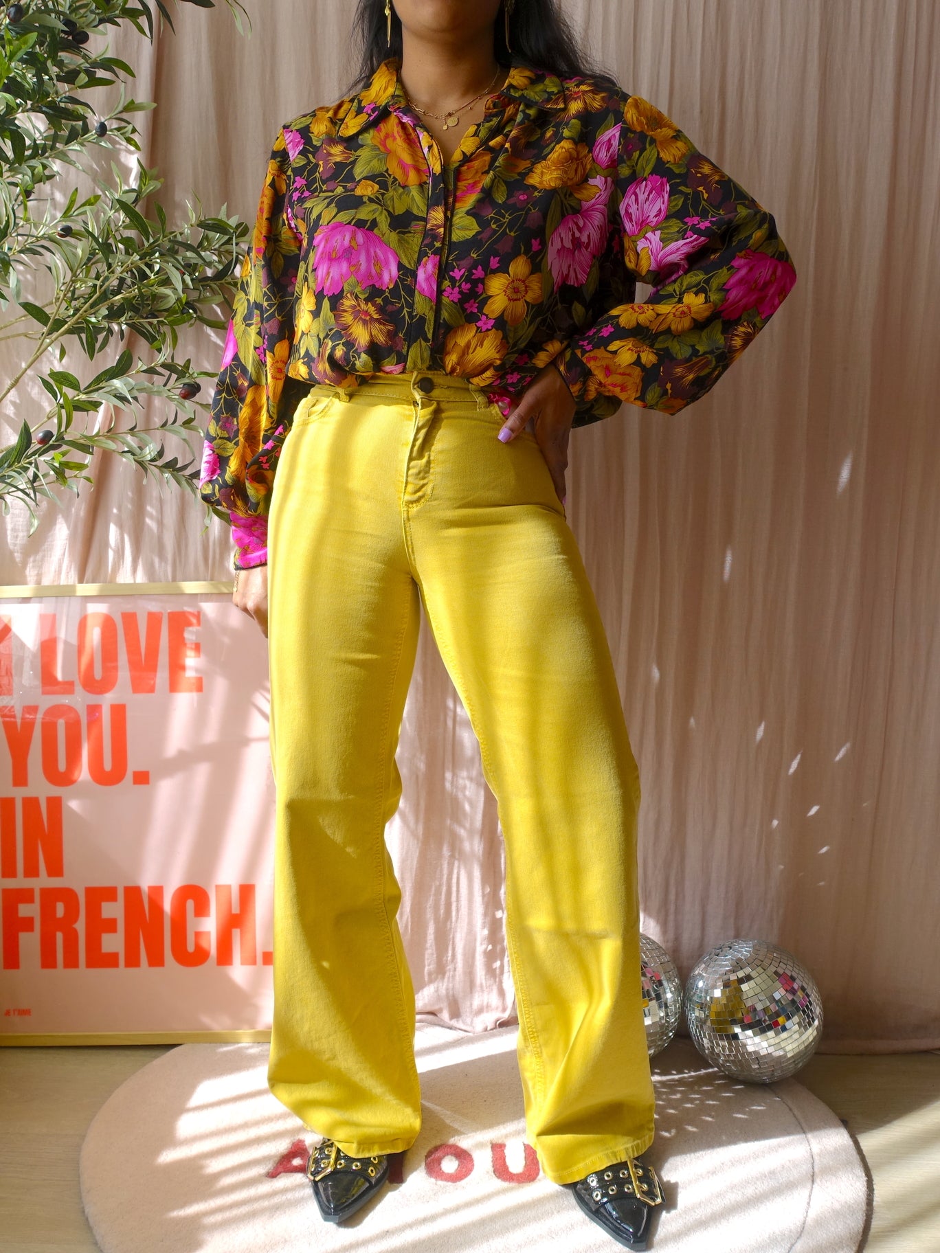 Fabienne Chapot eve high waist flared sunshine ochre